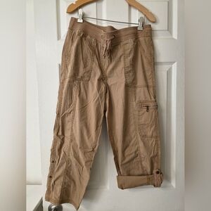 Cafe' Marakesh Drawstring Cargo Pants in Light Brown